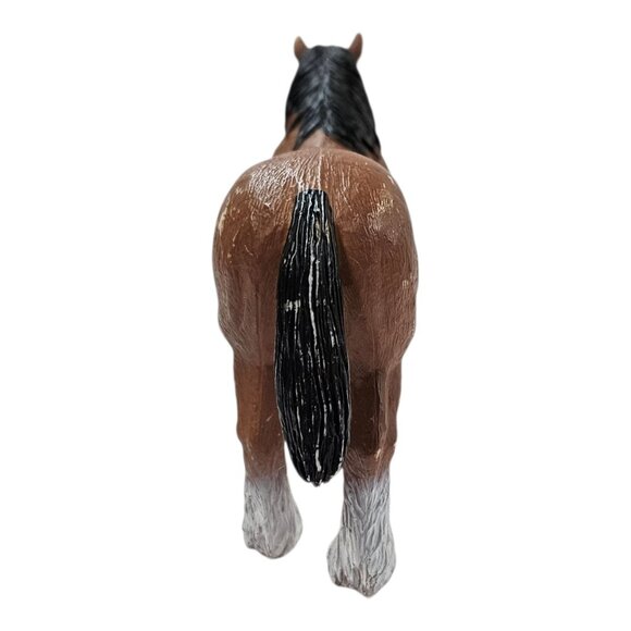 Mojo Clydesdale Horse Figure Farm Life Hand Painted Realistic Toy Brown Black - Picture 4 of 12